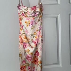 House of CB Floral Maxi Dress - Pink and Cream